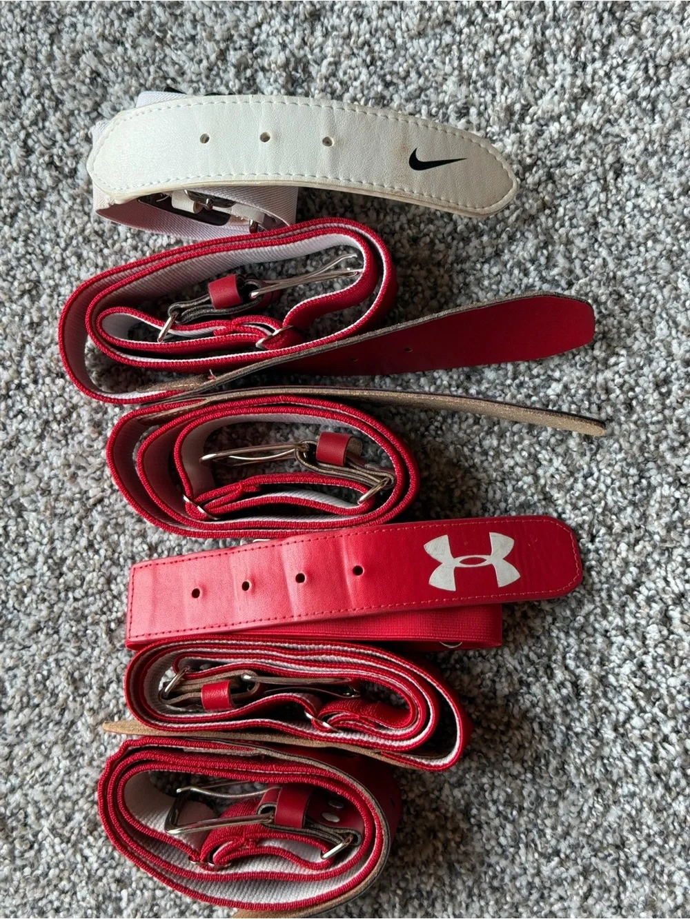 6 baseball belts Under Armour + Nike -
